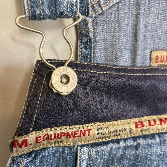 Vintage 90's B.U.M. Equipment Denim Overall Shorts - Picture 8 of 13